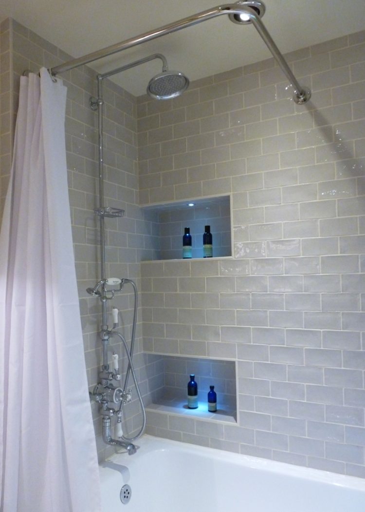 bathroom shelves over vanity