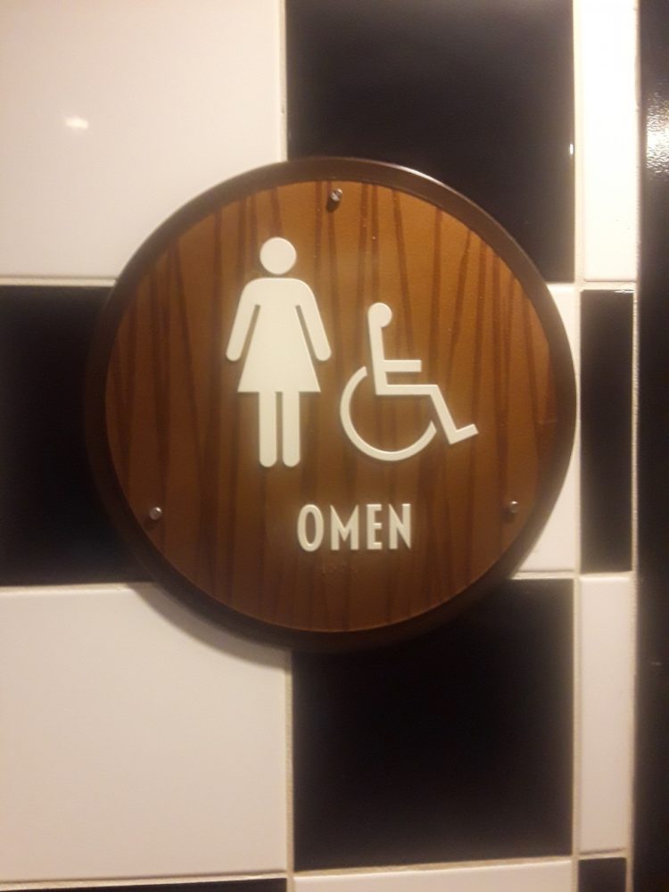 bathroom signs please flush