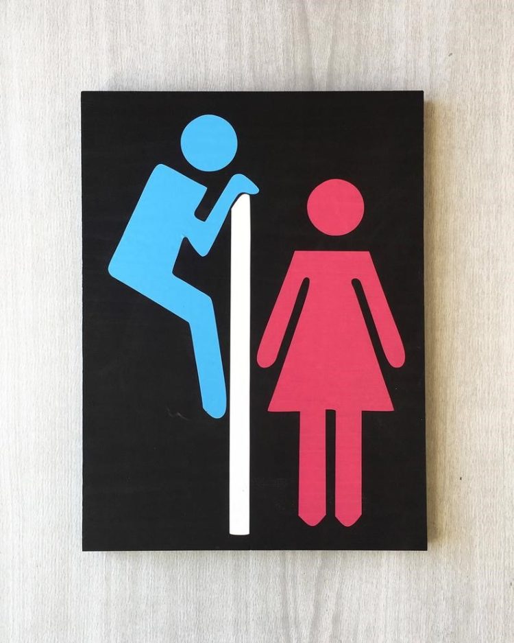 bathroom edicate signs