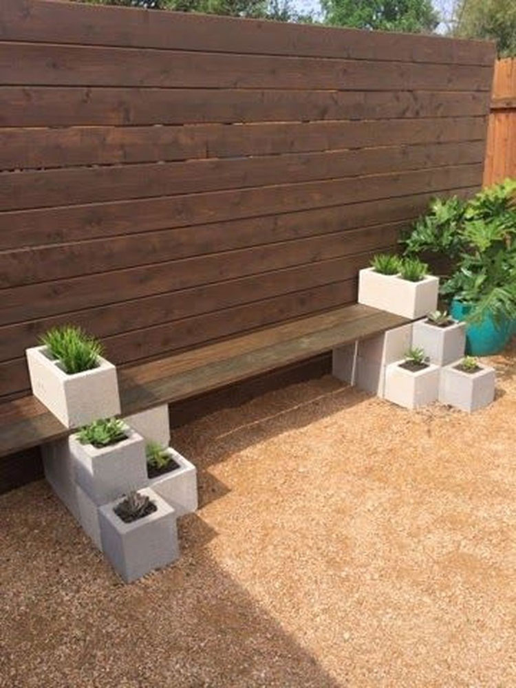 outdoor bench planter