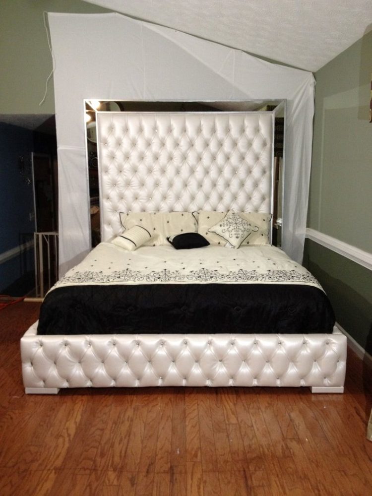 king size bed frame fabric