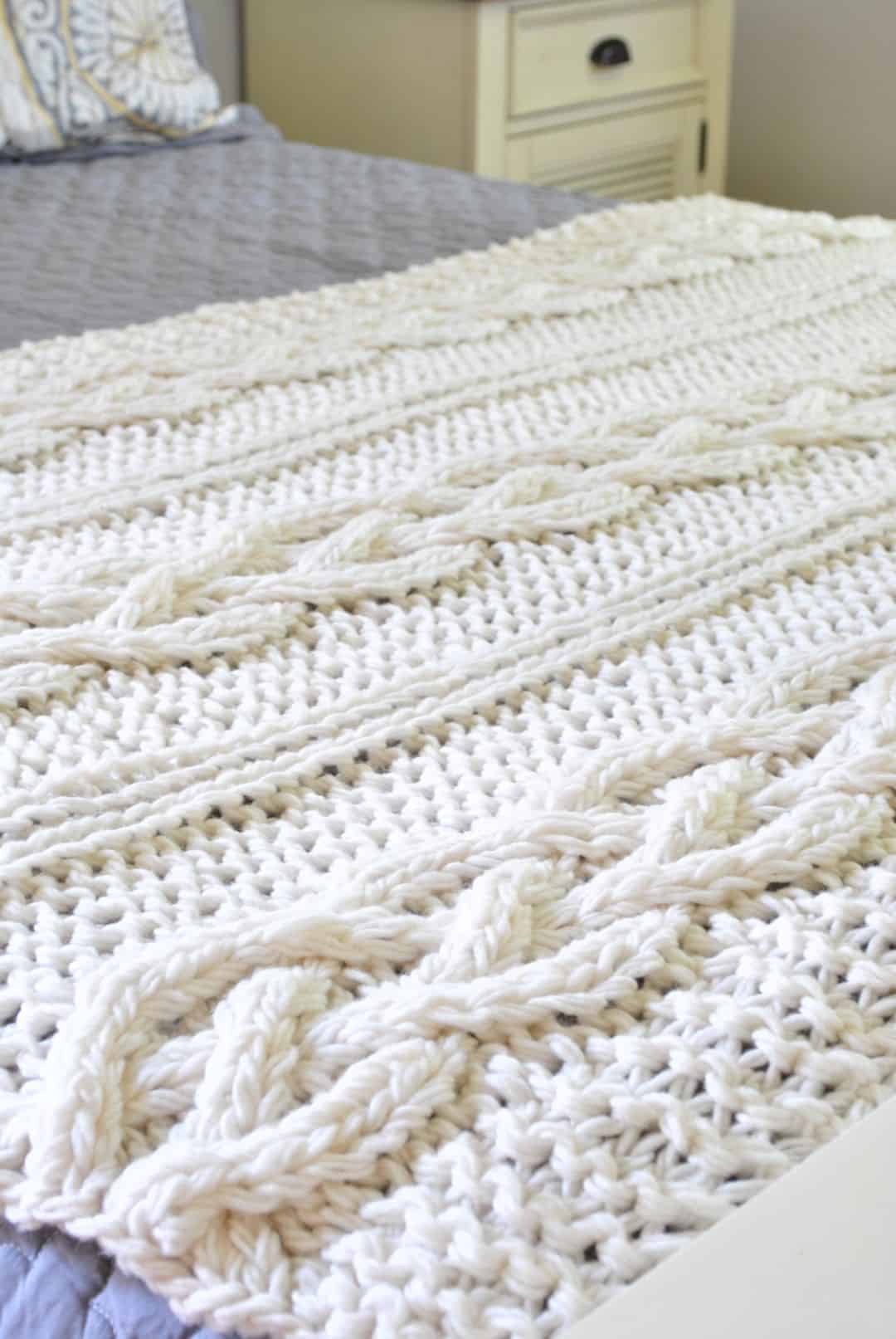 chunky knit blanket jak zrobić