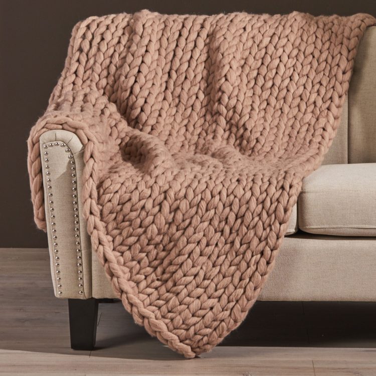 chunky knit blanket diy video