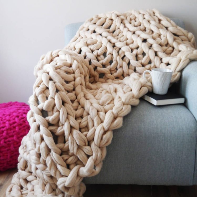 chunky knit blanket diy kit
