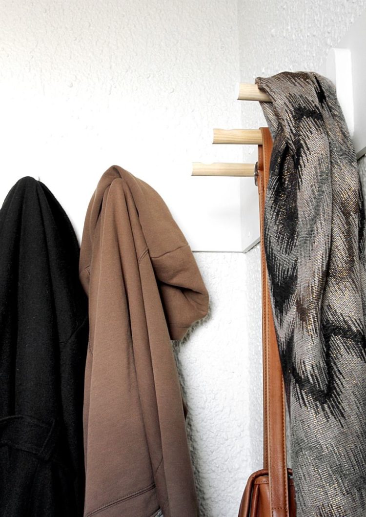 coat rack in closet