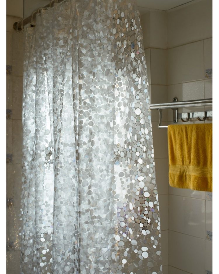 hookless shower curtain light grey