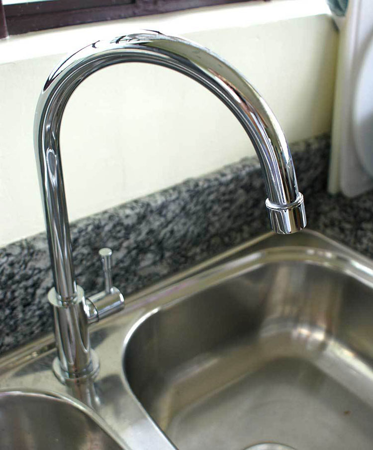 l shaped kitchen faucets