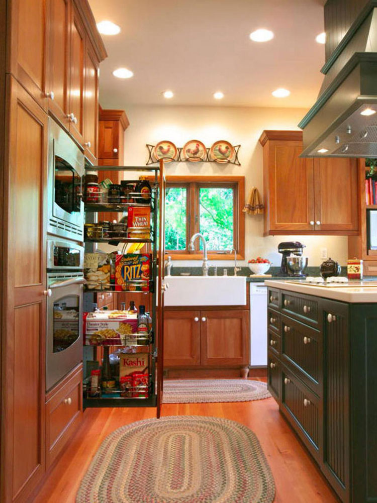 l shaped kitchen with pantry cabinet