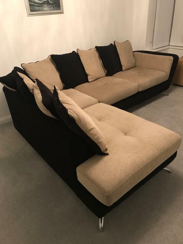 l shaped couch black
