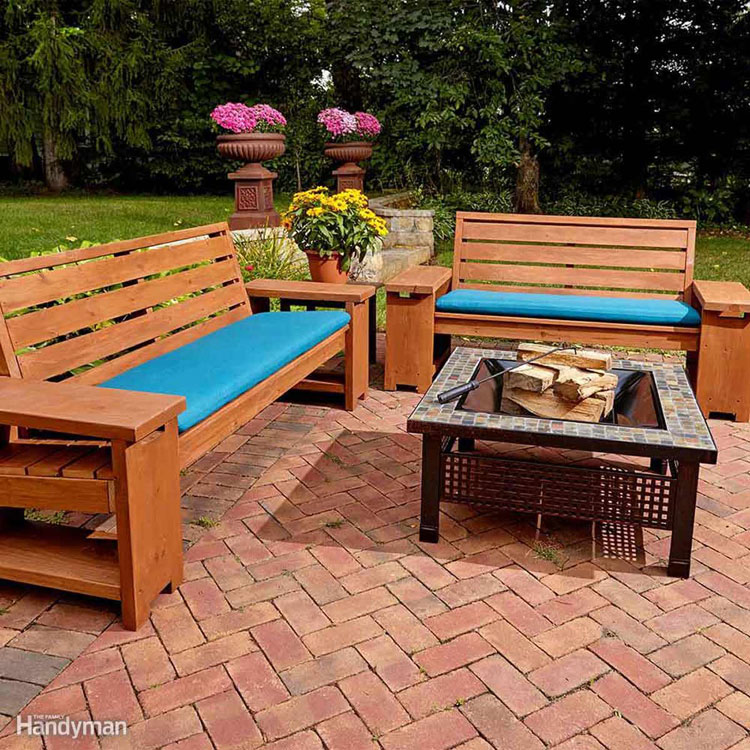 l shaped outdoor bench plans