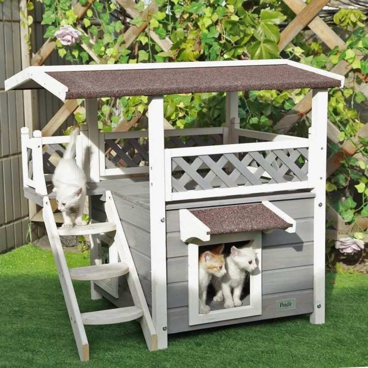 2 story outdoor cat house