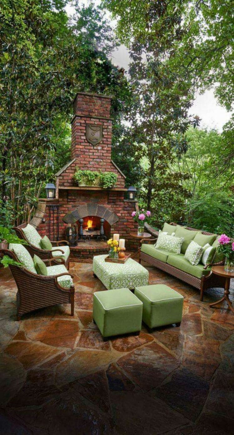 outdoor fireplace landscaping ideas