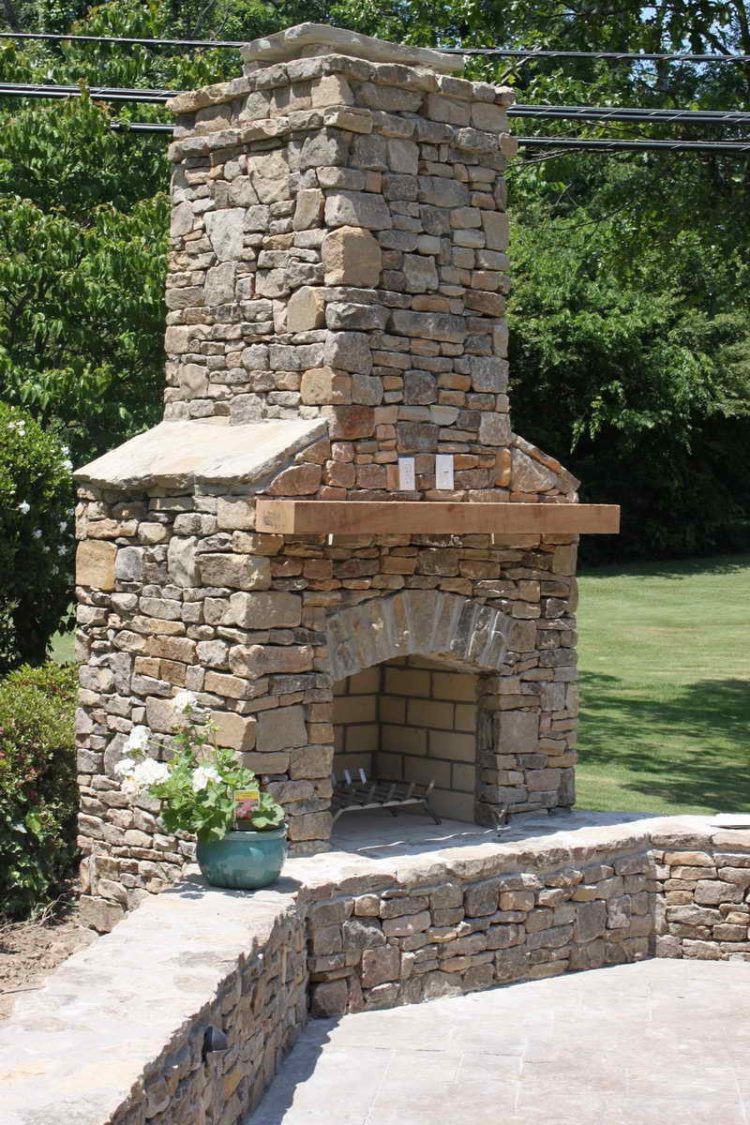 outdoor fireplace hearth
