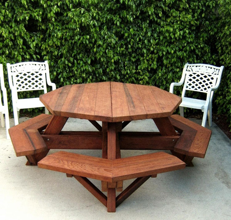 picnic table in dining room