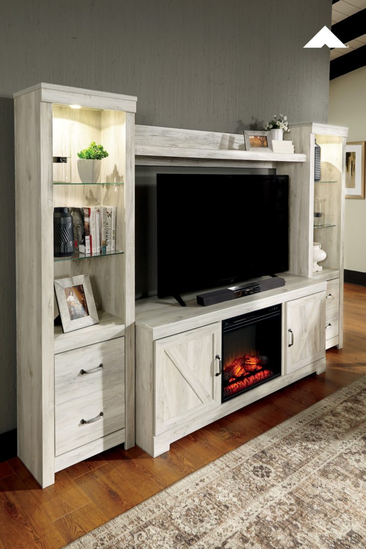 tv stand with fireplace off white
