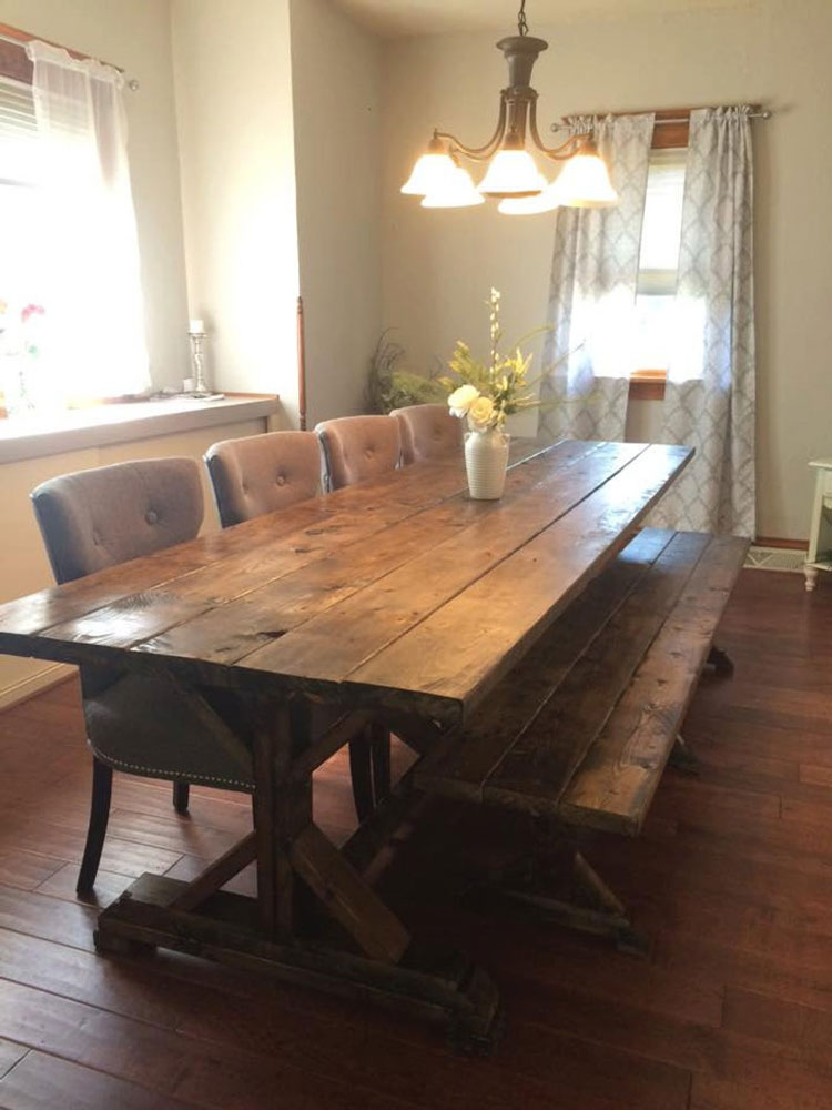 farmhouse table grey top white legs