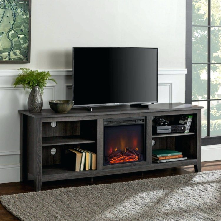 tv stand with fireplace light wood