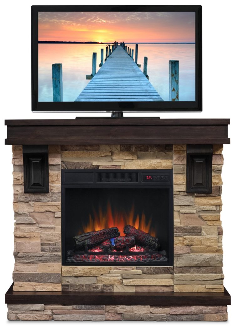 large tv stand with fireplace