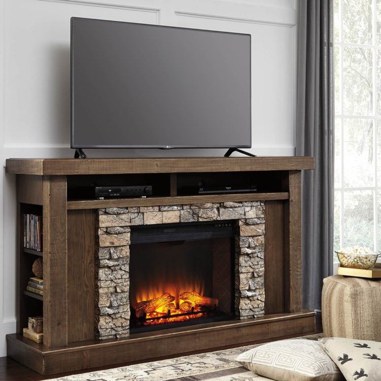 pullman tv stand with fireplace