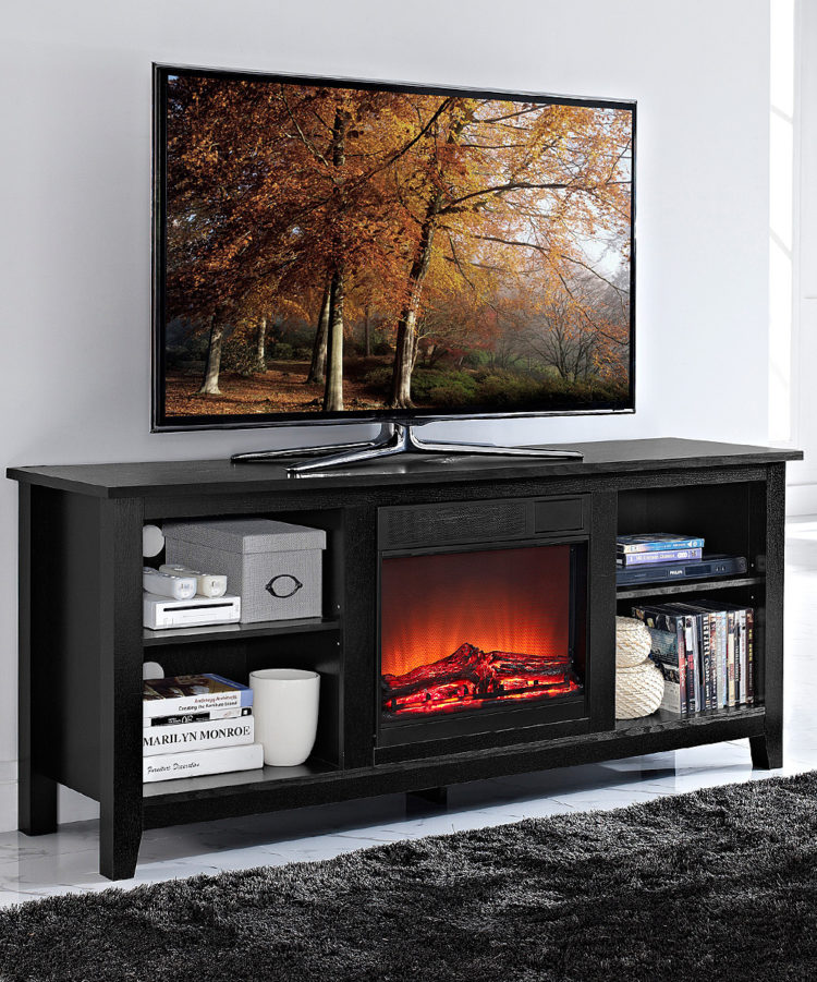 tv stand with fireplace remote
