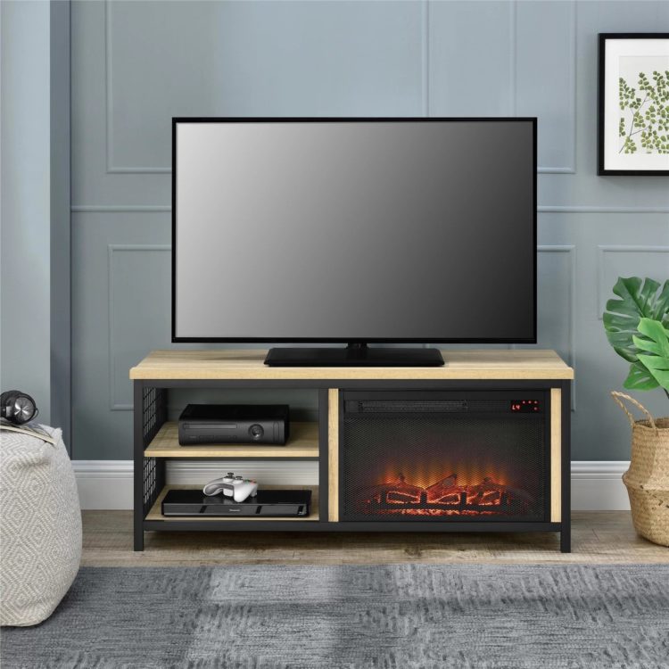 tv stand with fireplace sams