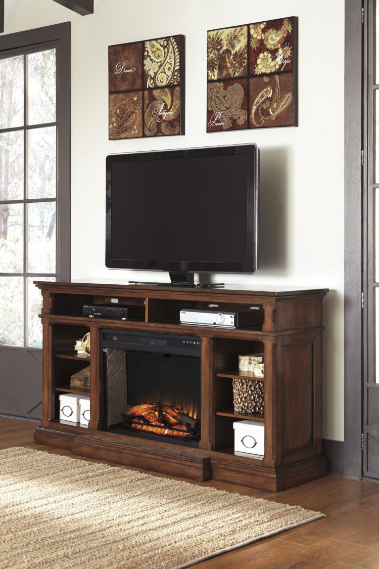 tv stand with fireplace rooms to go