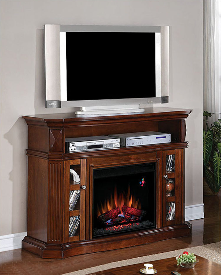 tv stand with fireplace heater