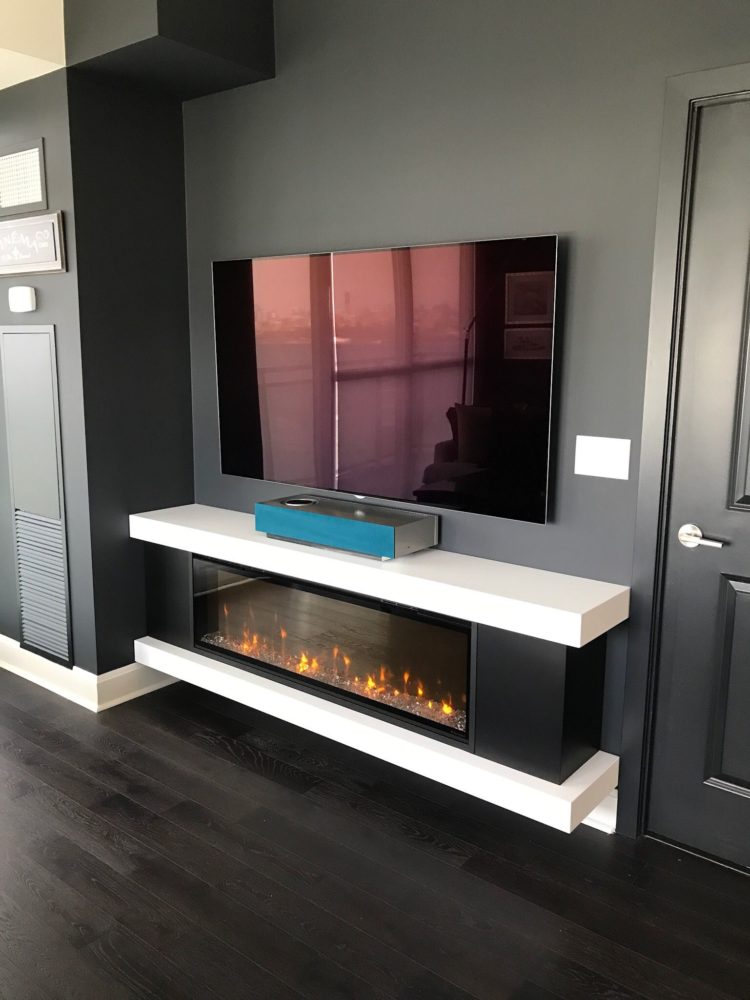 tv stand with fireplace tall