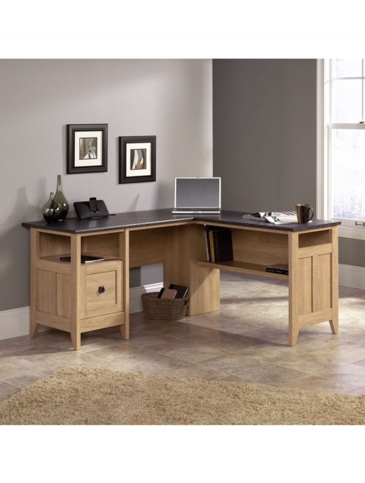 l shaped desk grey