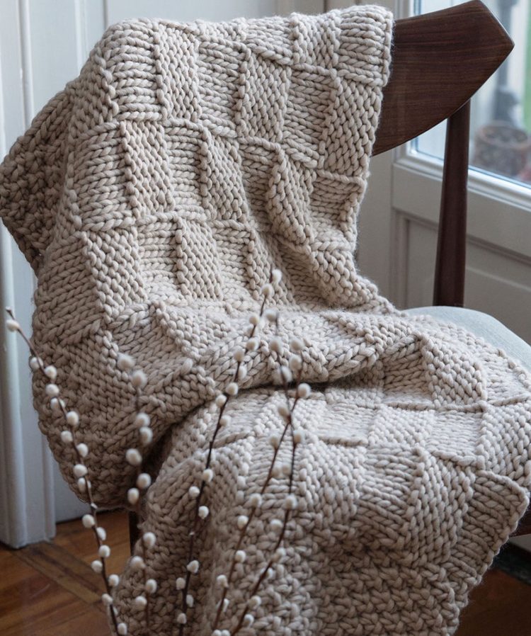 chunky knit blanket free pattern