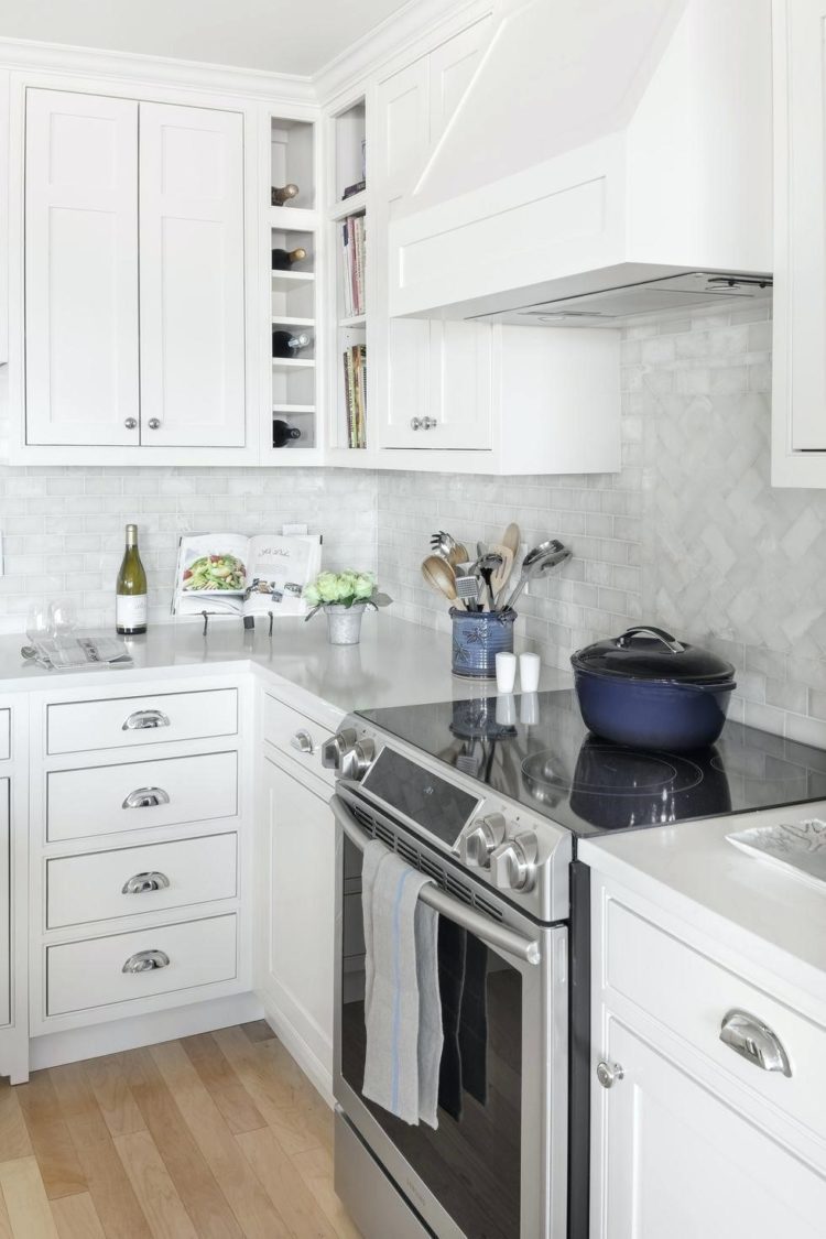 white kitchen cabinets light grey countertops