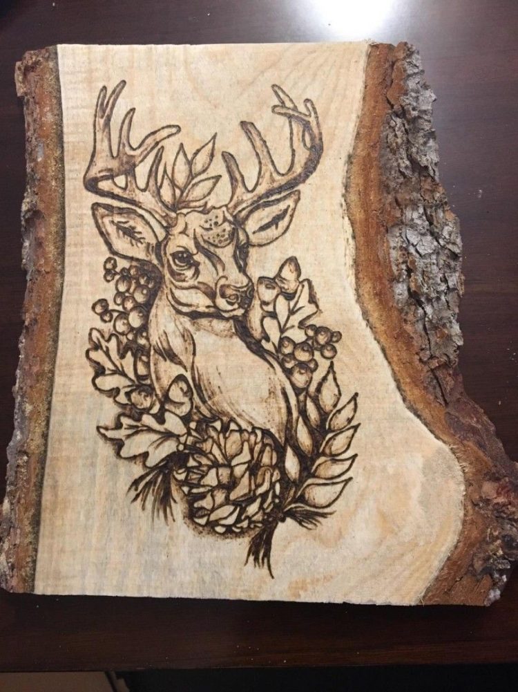 wood burning etching