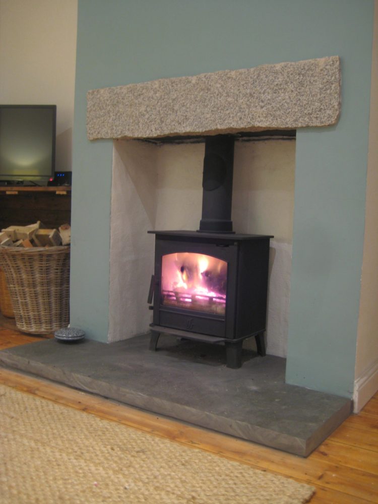 wood burning stove distance from wall