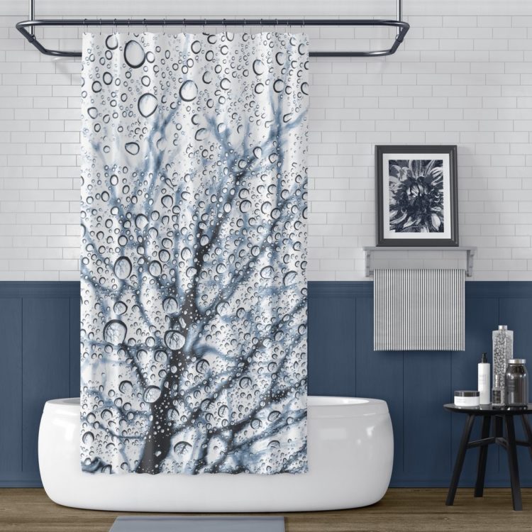 shower curtain rod one wall
