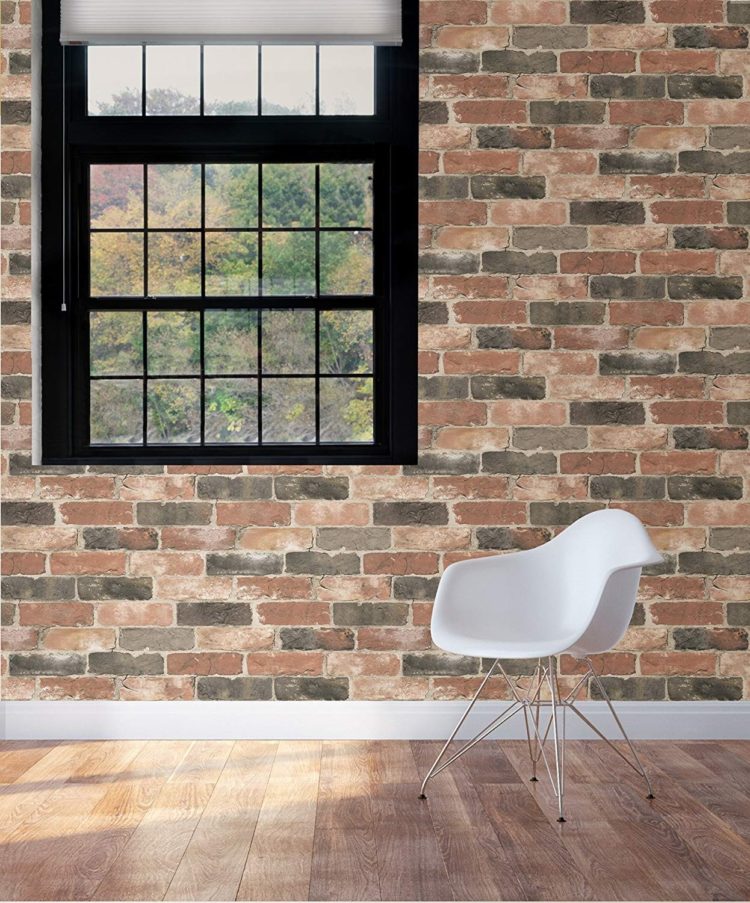 brick wallpaper for kitchen
