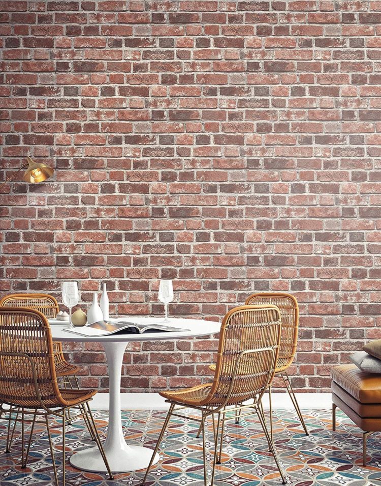 brick wallpaper glitter