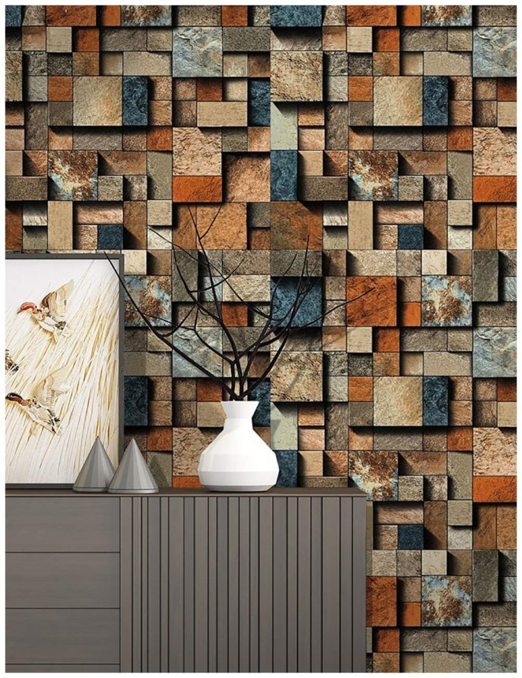 brick wallpaper hallway ideas