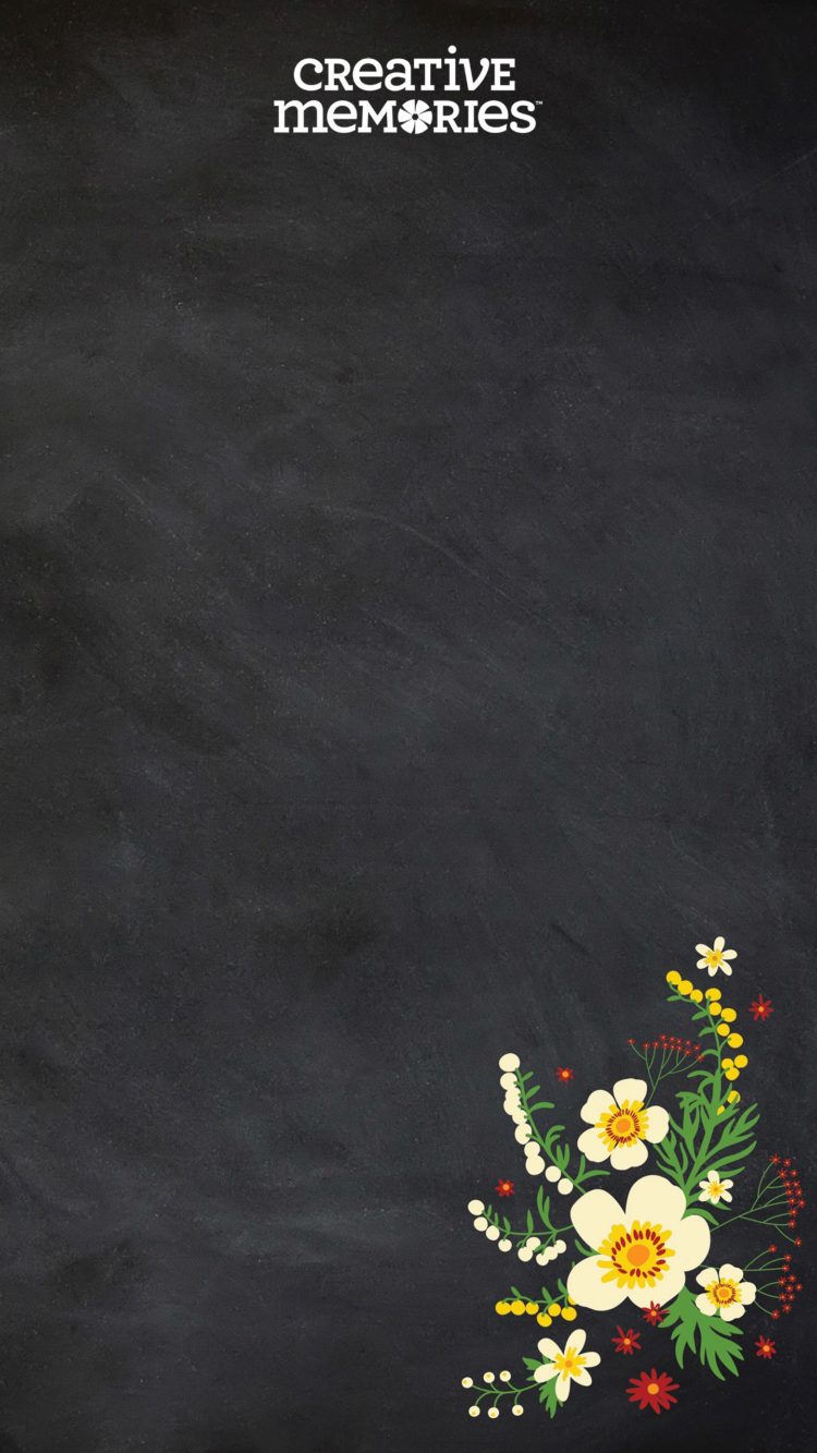 chalkboard background with flowers