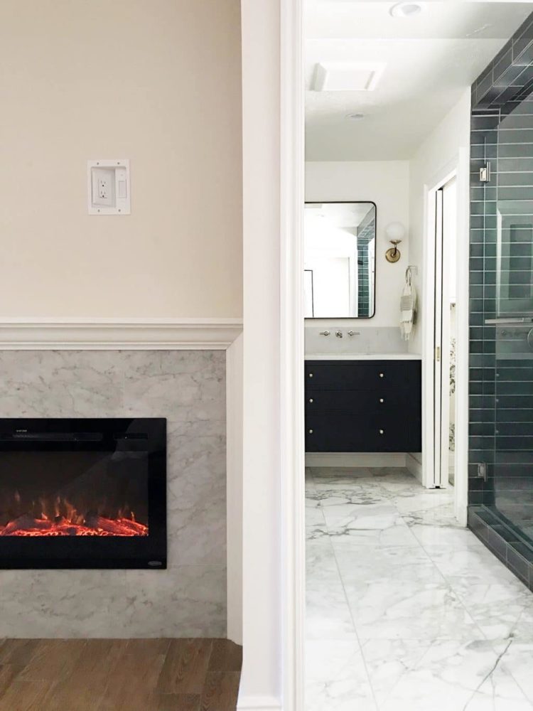 electric fireplace insert bathroom