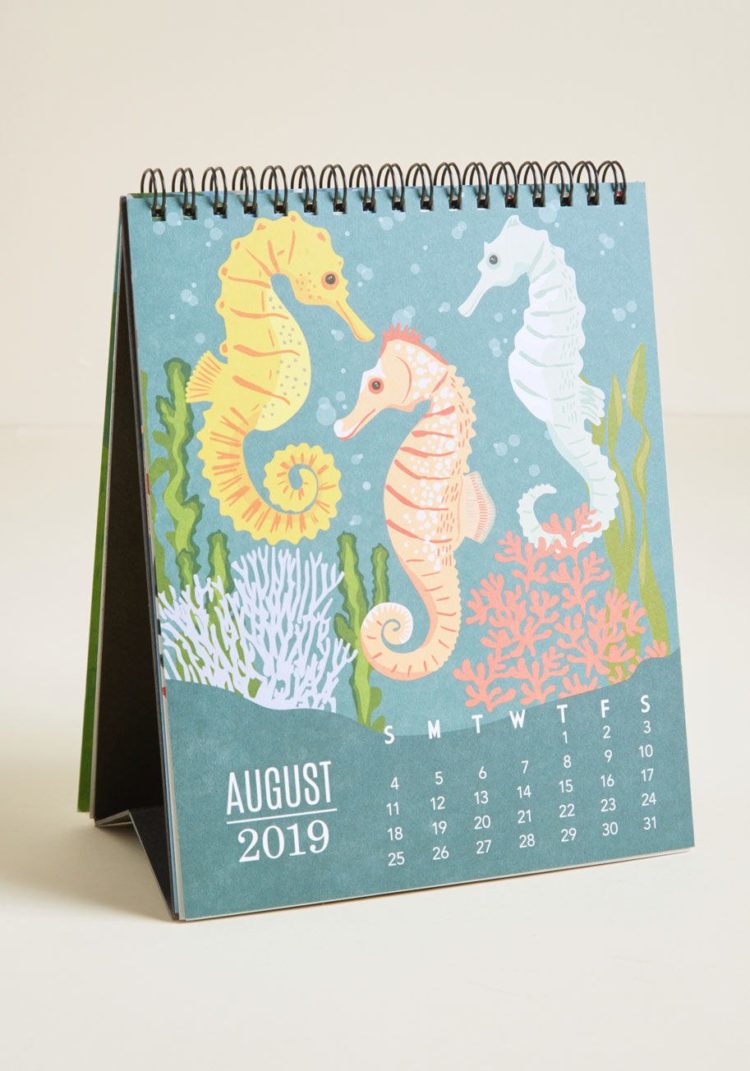 desk calendar october 2018