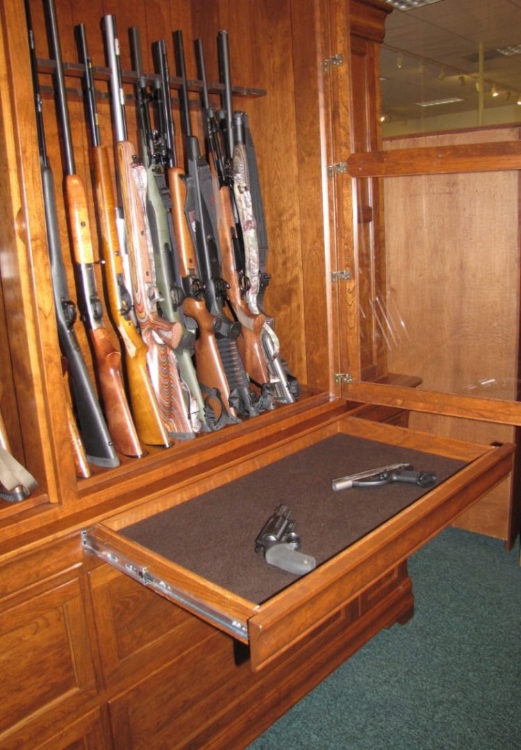 gun cabinet in garage