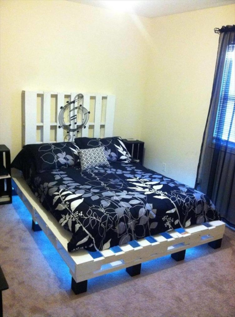 pallet bed frame with storage