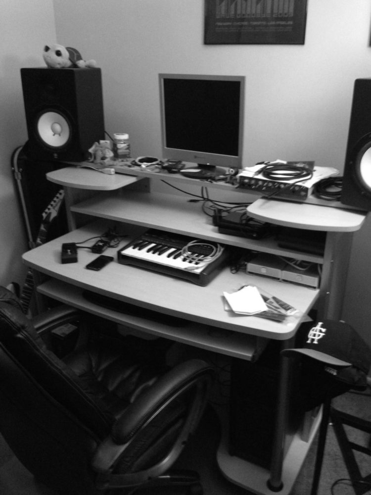studio desk hardwood